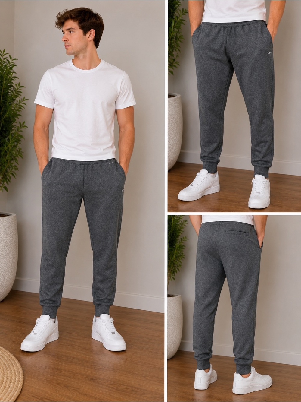 Athletic Works Gray Jogger Sweatpants Men’s Small 28-30 Drawstring Lounge